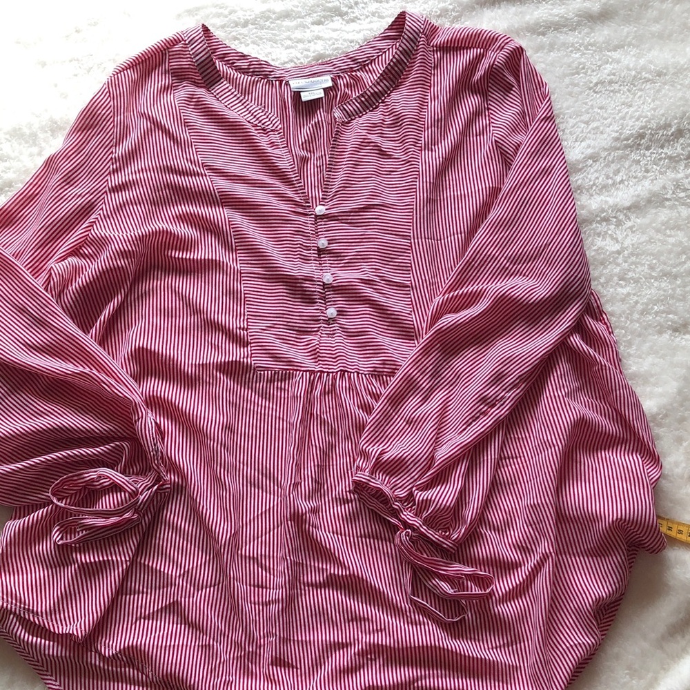 Liz Claiborne Red Striped Blouse